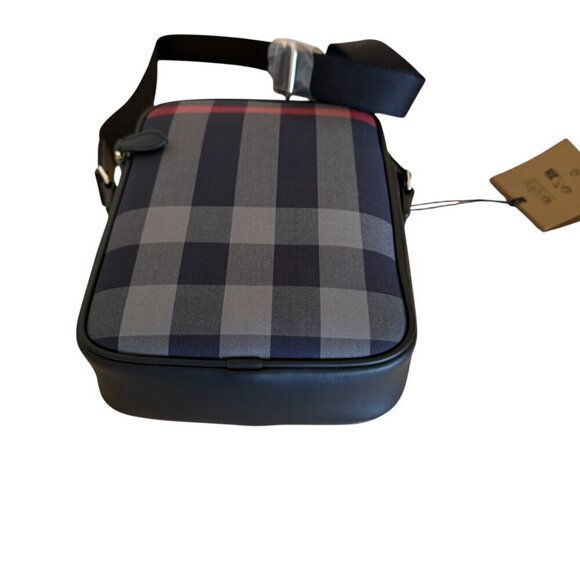 Burberry Paddy Crossbody IP Check Bag, Navy/Red with black leather - Picture 10 of 16